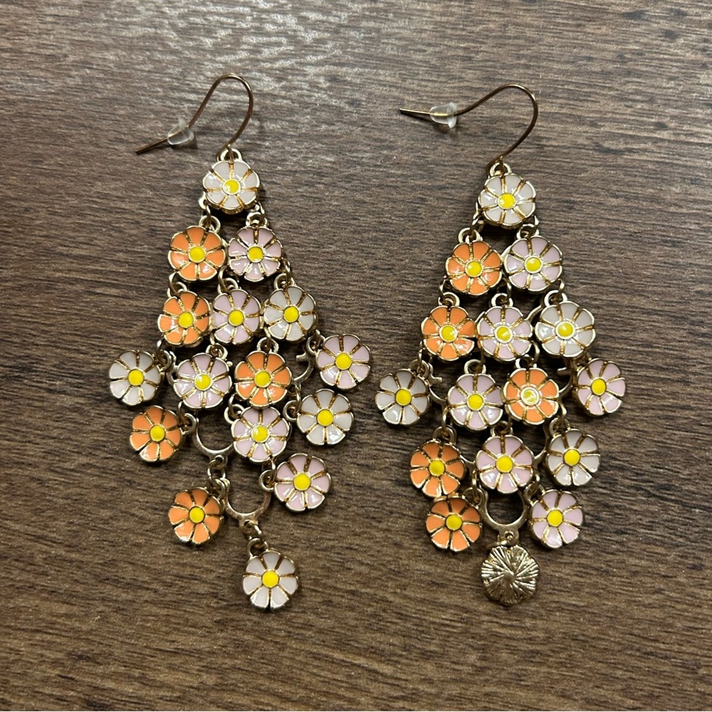 Elegant Flower Chandelier Earrings